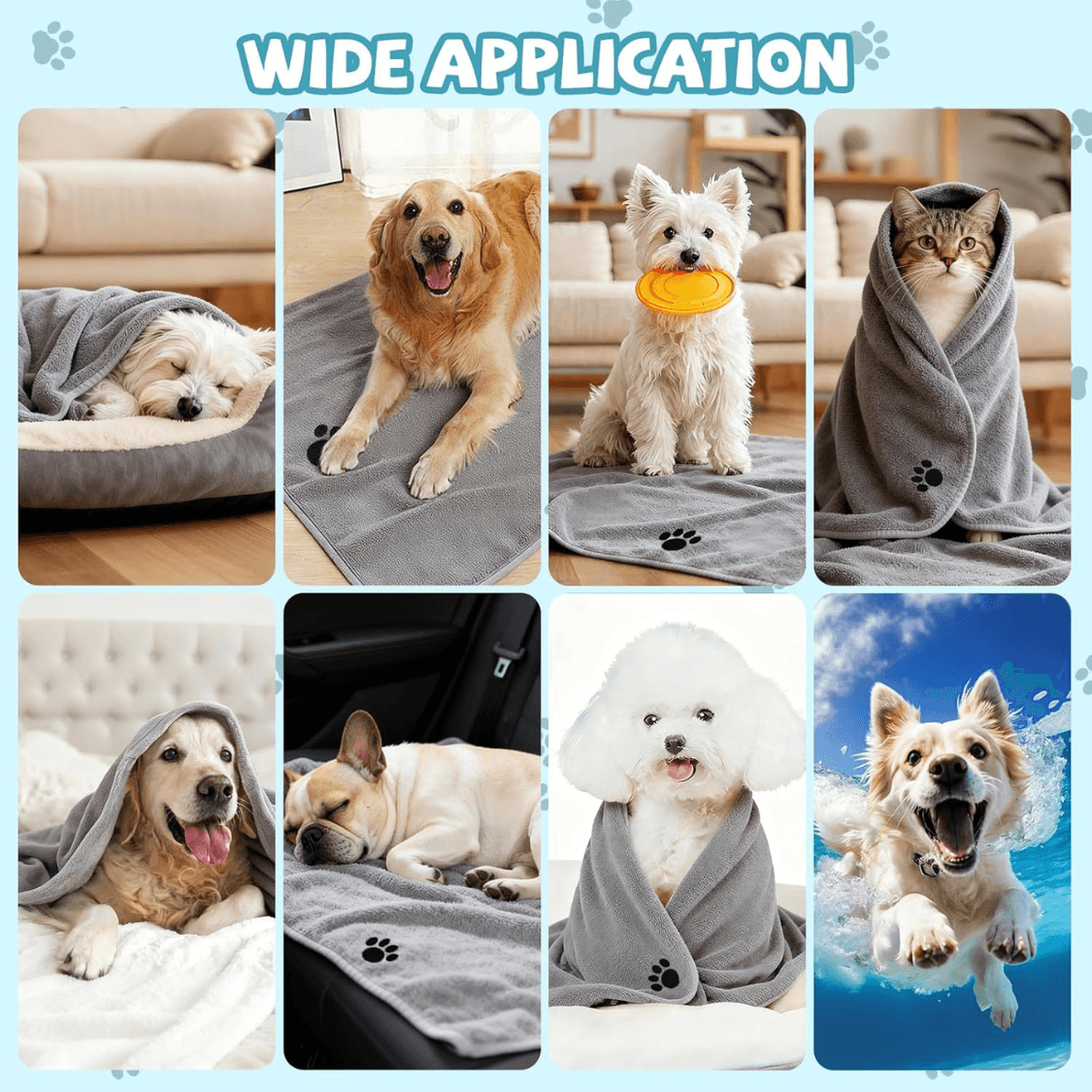 2-Pack Microfiber Pet Towels — Super Absorbent, Dogs & Cats 5