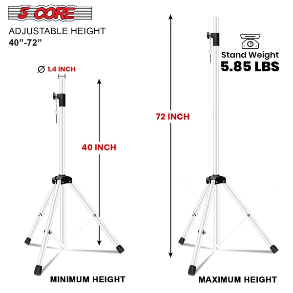 Adjustable Heavy-Duty Speaker Stand Tripod — 72" DJ/Studio 5