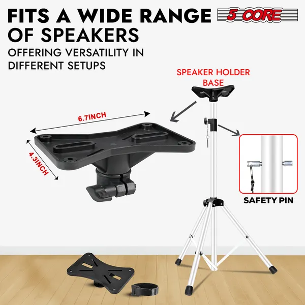 Adjustable Heavy-Duty Speaker Stand Tripod — 72" DJ/Studio 4