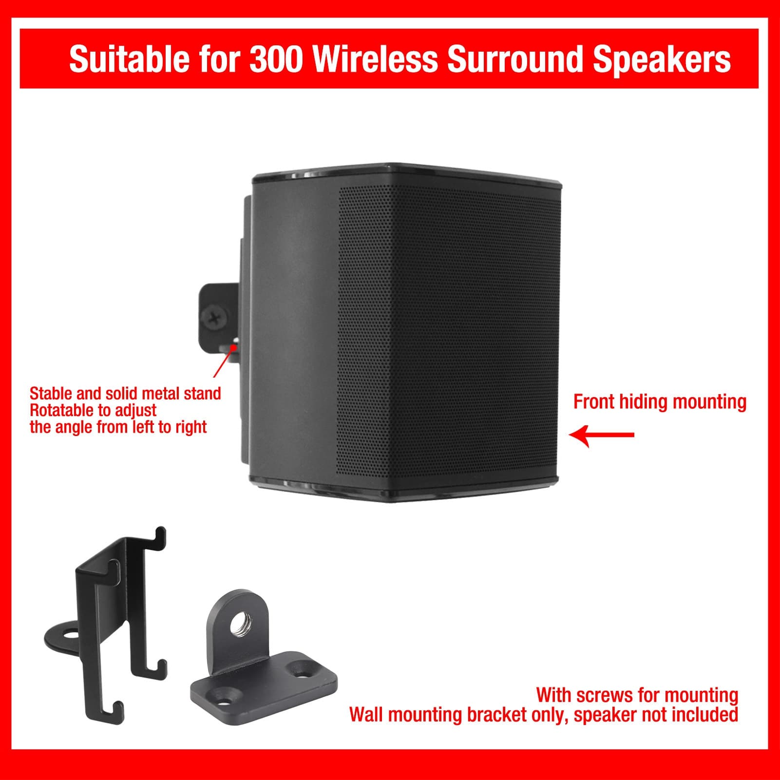 Metal Speaker Wall Mount Bracket Set — For Soundbar 300 3