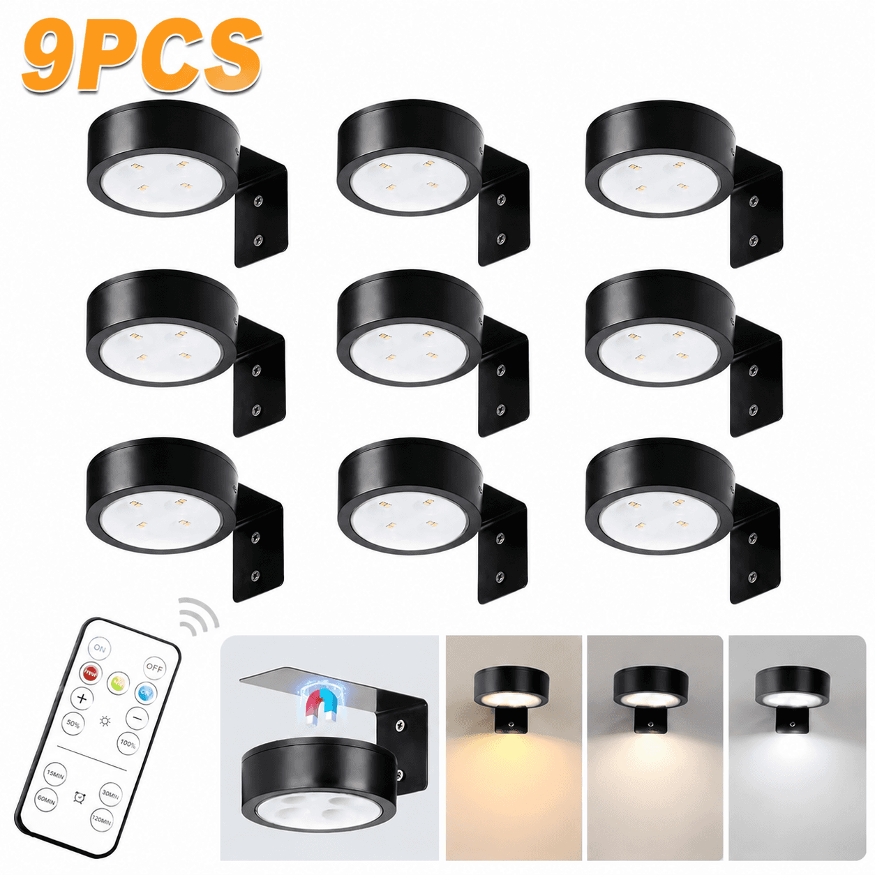 Battery-Operated Magnetic Art Display Light — 3 Modes, Remote 3