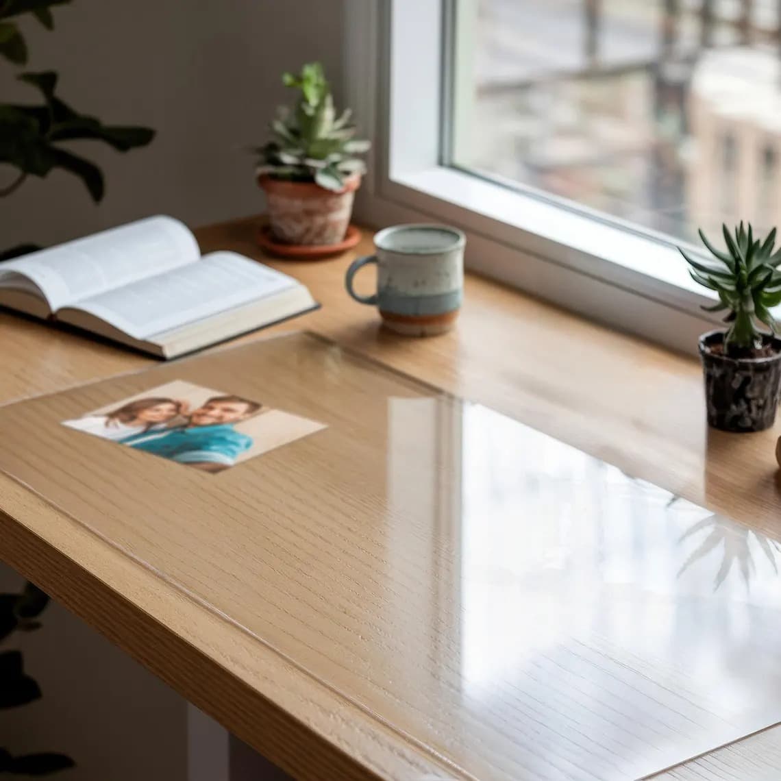 Clear PVC Table Cover Transparent Desk Protector Mat Waterproof Table Cover For Bedroom Dresser Study Table & Office Des 3