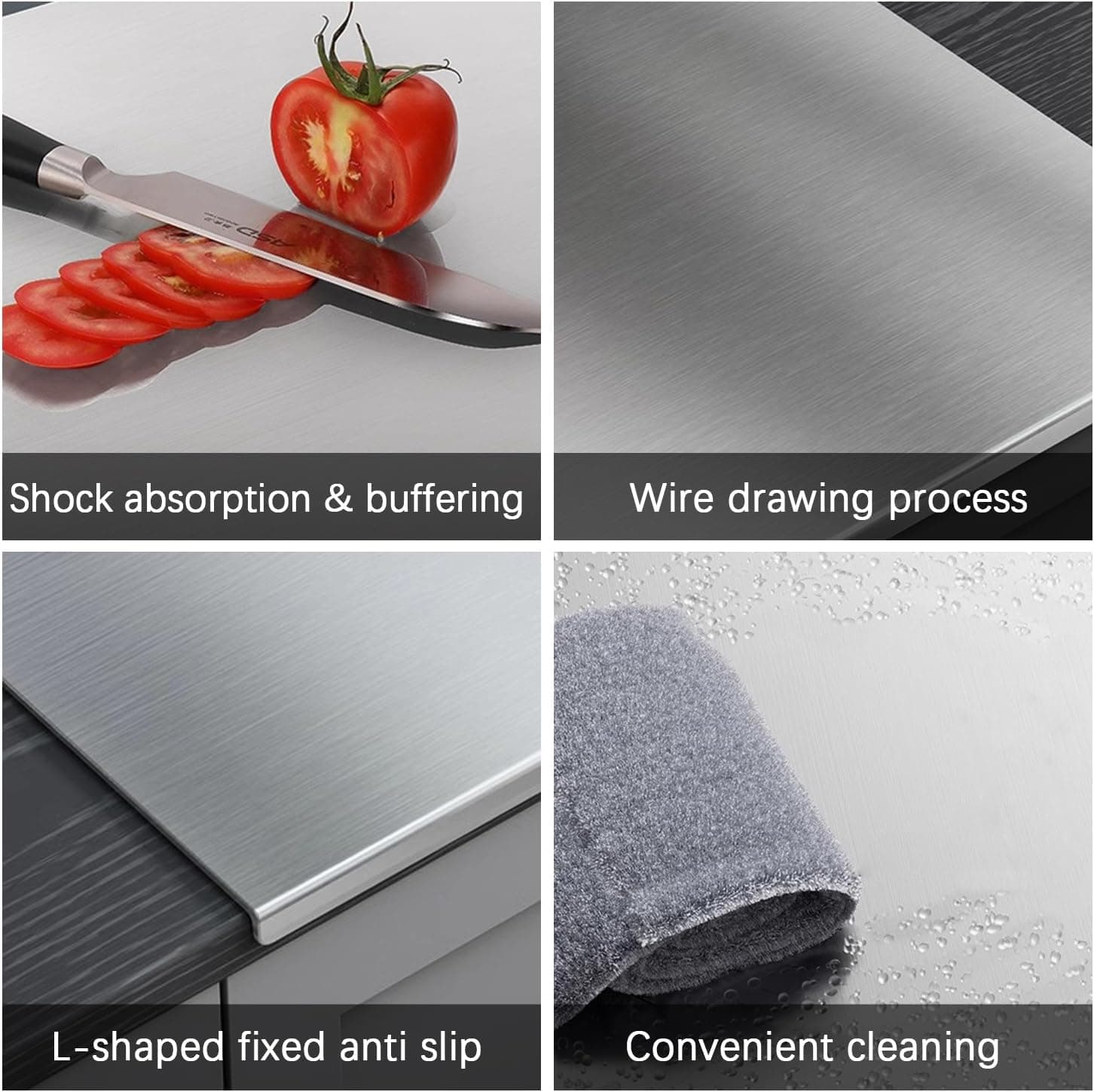 304 Stainless Steel Double-Edge Cutting Board — Easy Clean 5