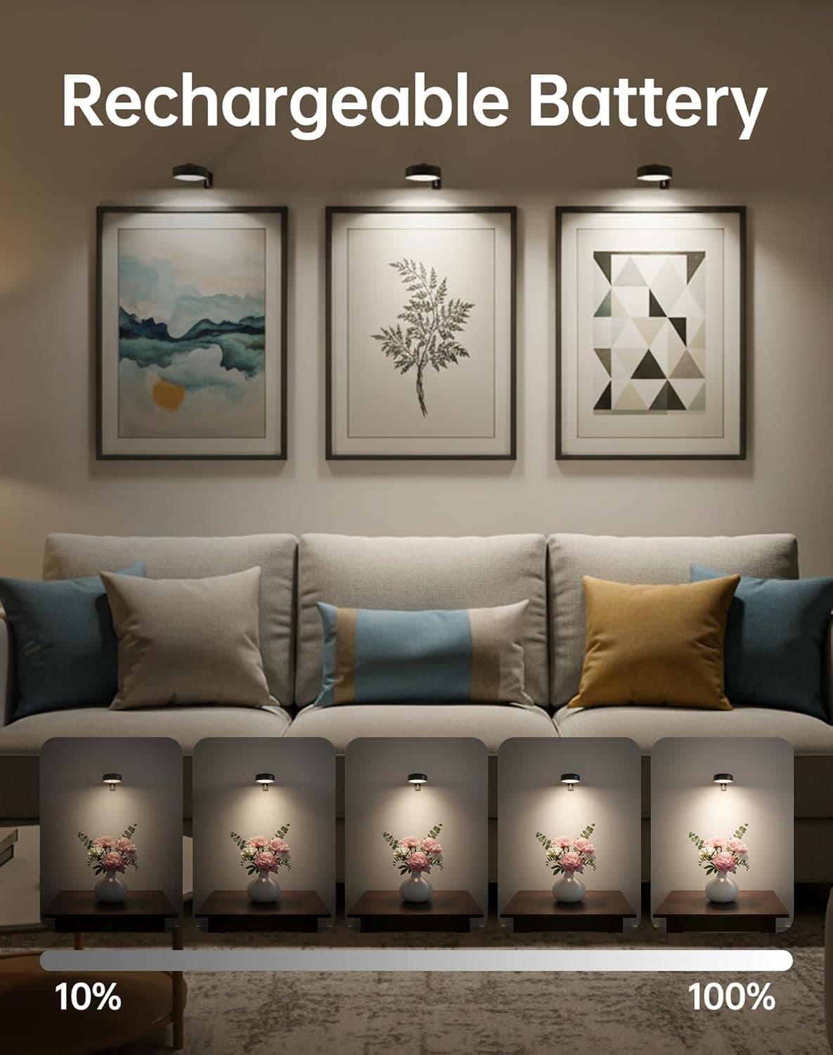 Battery-Operated Magnetic Art Display Light — 3 Modes, Remote 4