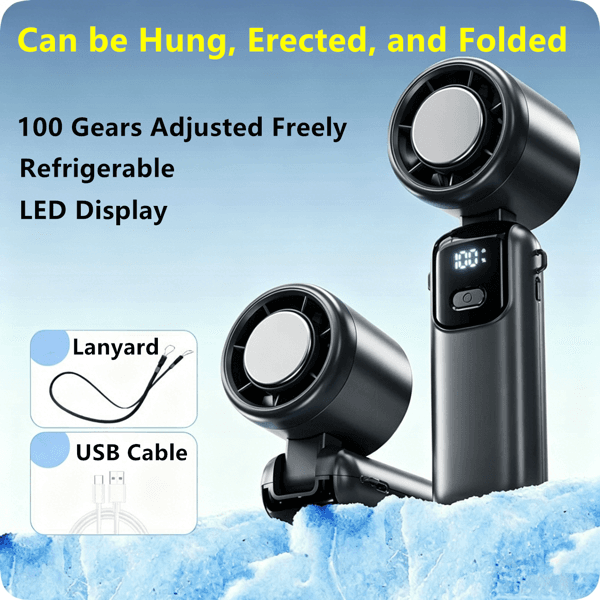 Portable Mini Turbo Fan — USB Rechargeable, LED Display 5