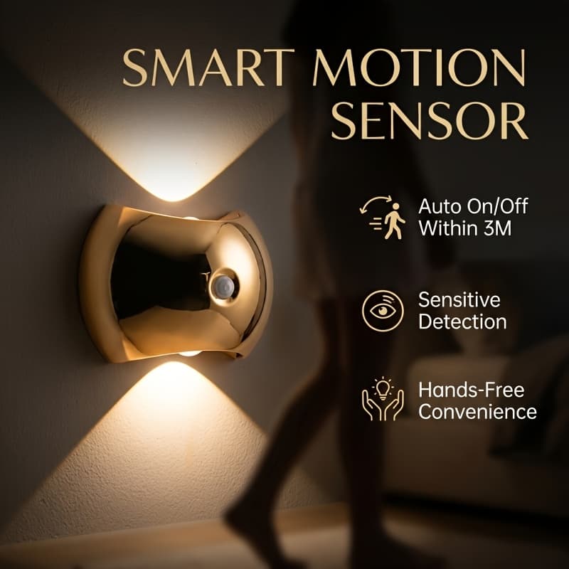 4-Pack LED Magnetic Wall Sconce — Motion Sensor, 3 Colors 4