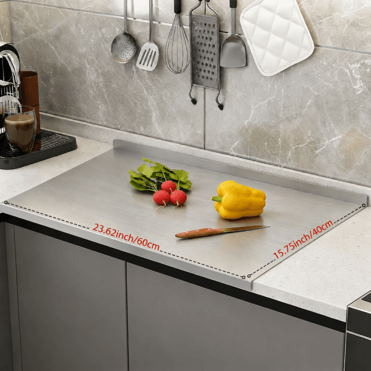 304 Stainless Steel Double-Edge Cutting Board — Easy Clean 3