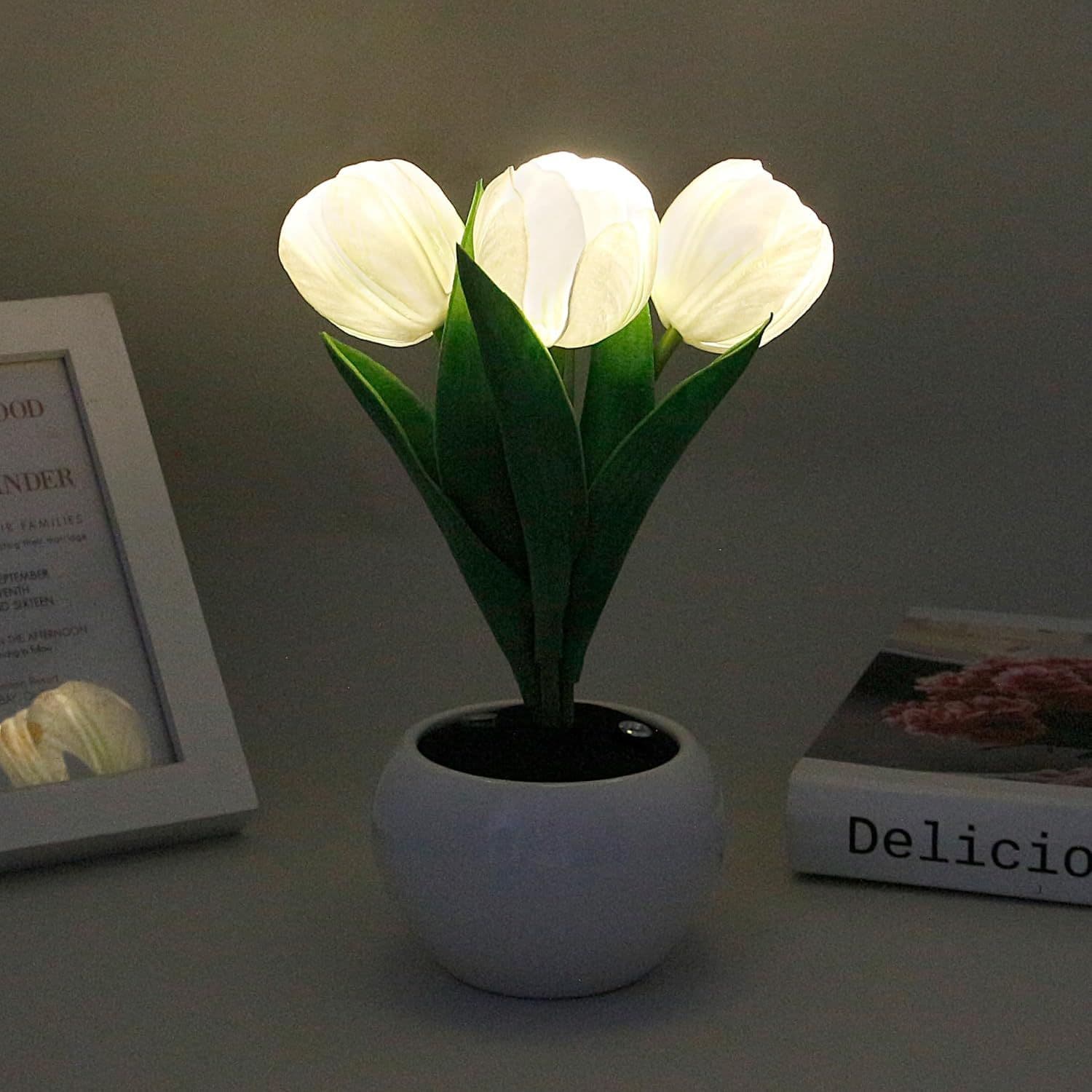 LED Tulip Night Light String for Vases — 3-Head Decorative