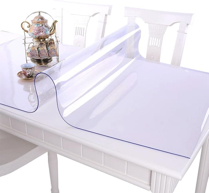 1.5mm Thick Clear Table Cover Protector Table Cover Rectangle PVC Clear Table Protector Desk Protector Mat For Dining Ro